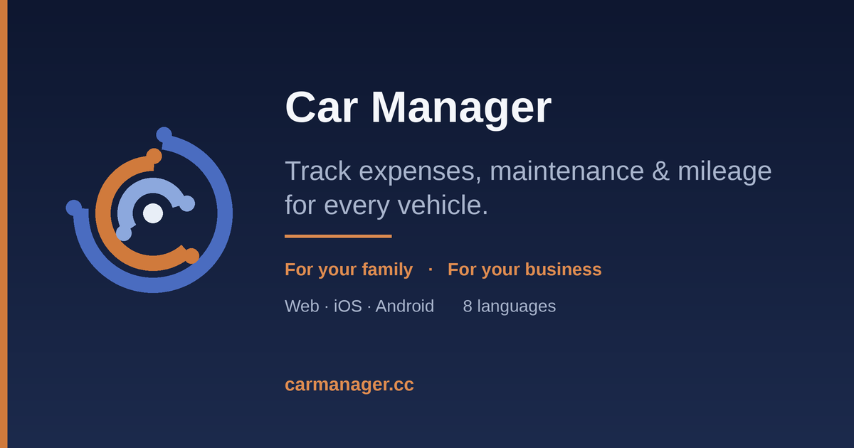 Track expenses, maintenance, and mileage for every vehicle — Car Manager